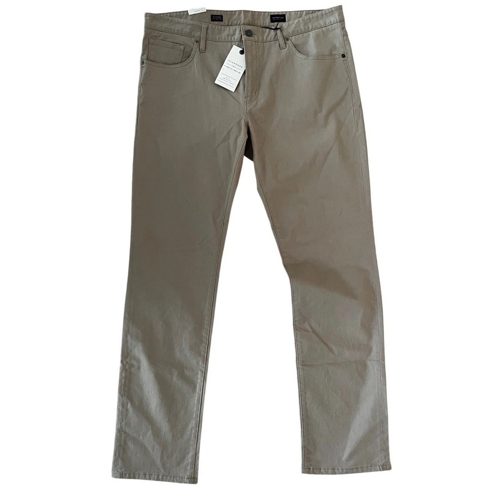 NEW 7Diamonds Clifton Slim Straight Pants Mens 38x34 Tan Khaki 5-Pocket STP-1139